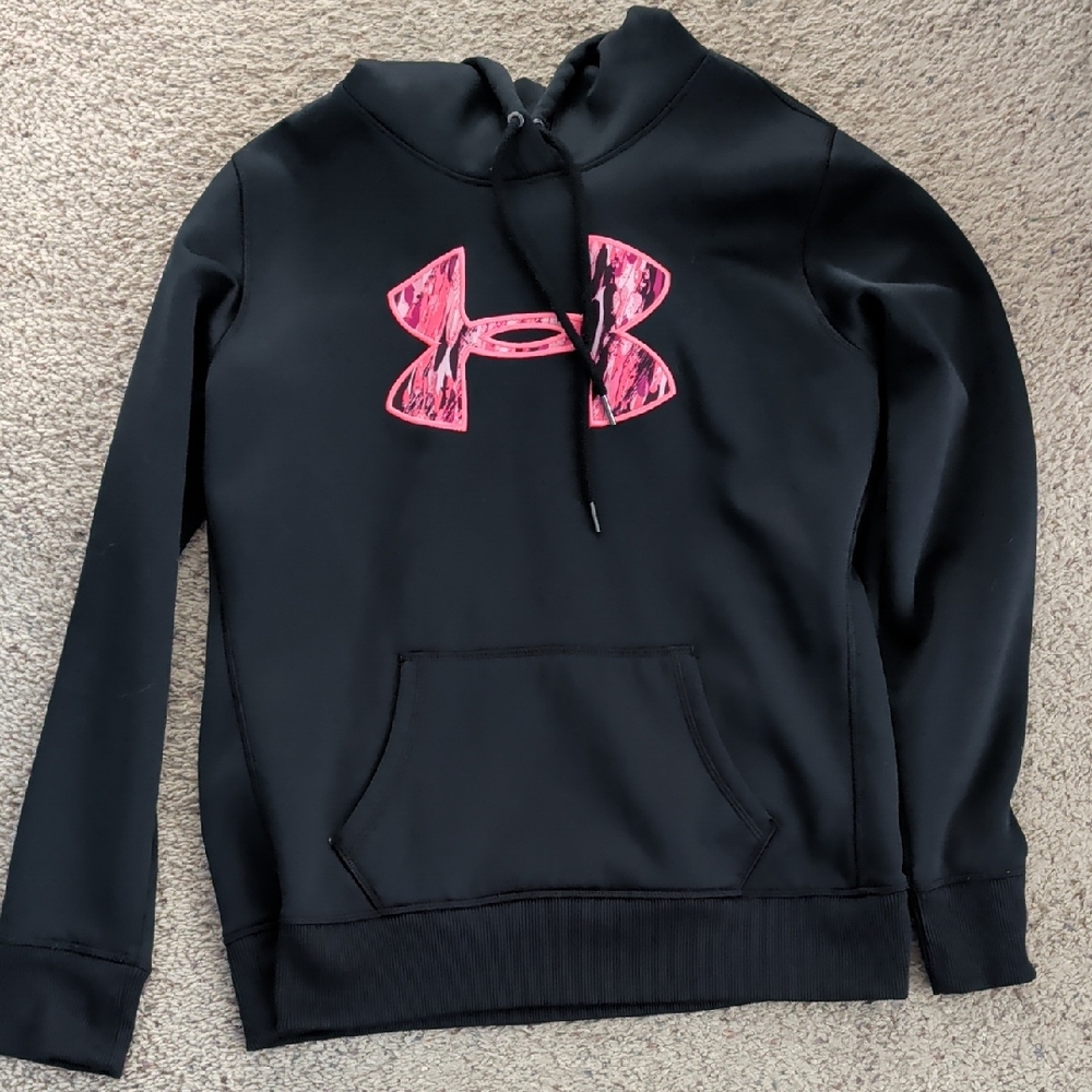 Under Armour Black Hoodie with Pink Logo